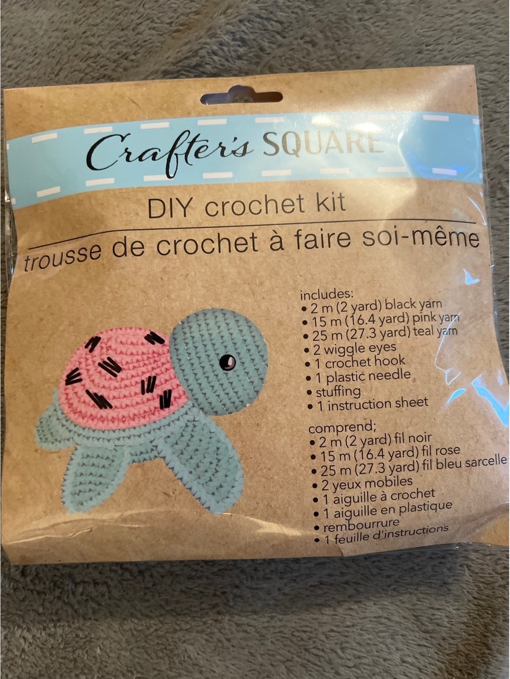 Crafter's Square DIY Crochet Kit - Turtle Design